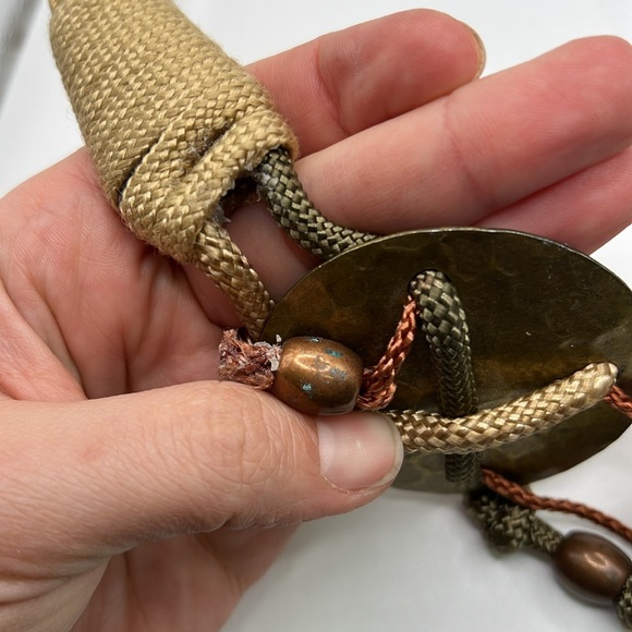 Womens Fashion Belt Gold Tone Metal Brown Boho Hippie Bulky Waist - Picture 6 of 12